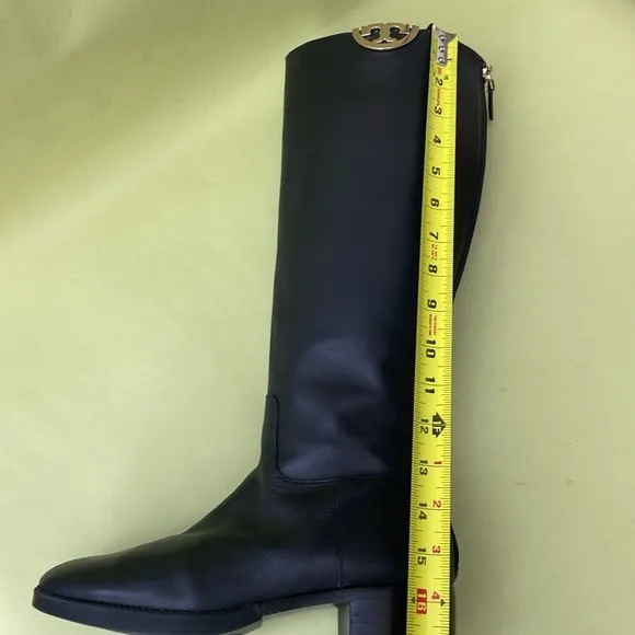 Vintage black/gold Tory Burch leather riding boots