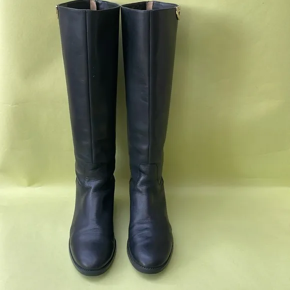 Vintage black/gold Tory Burch leather riding boots