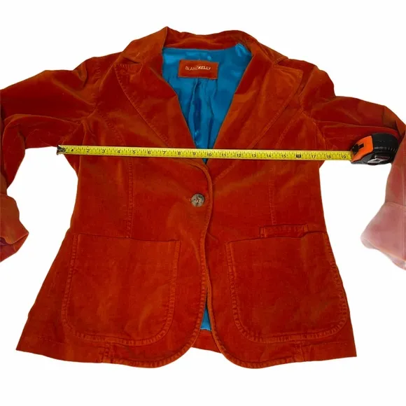 Vintage Blanckelly Burnt Orange Velvet Blazer