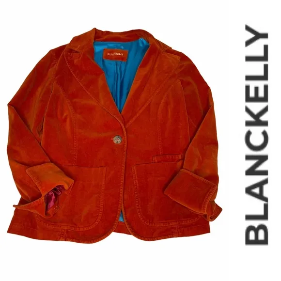 Vintage Blanckelly Burnt Orange Velvet Blazer
