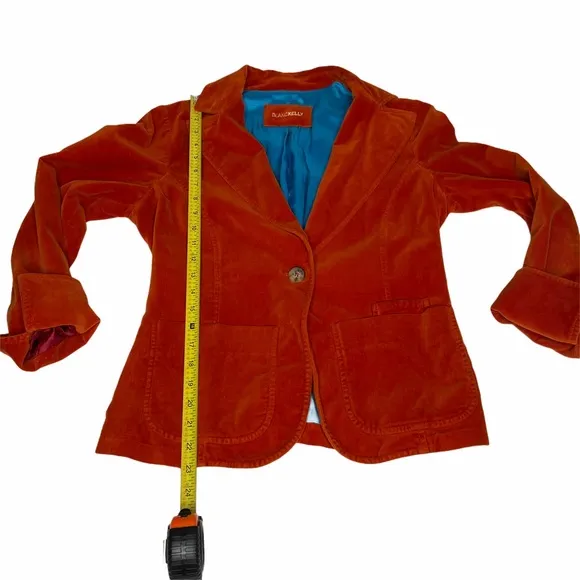 Vintage Blanckelly Burnt Orange Velvet Blazer