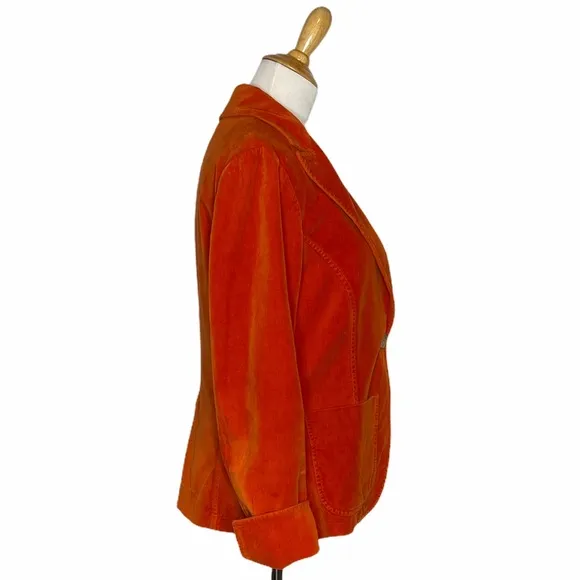Vintage Blanckelly Burnt Orange Velvet Blazer
