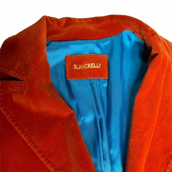 Vintage Blanckelly Burnt Orange Velvet Blazer
