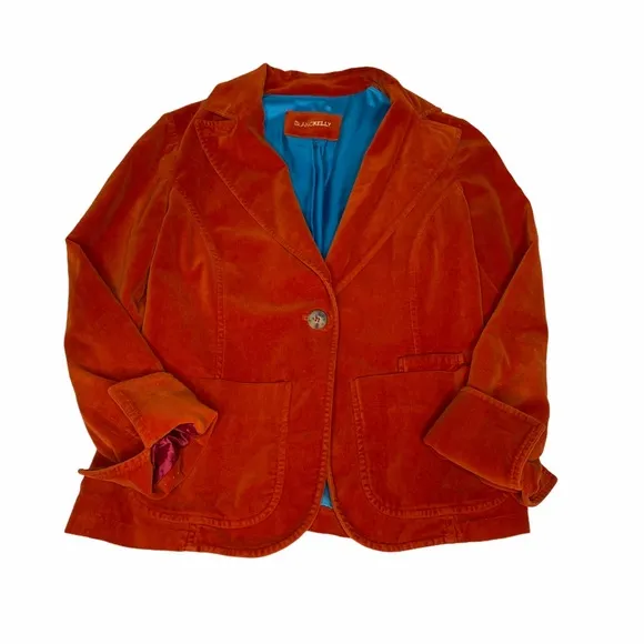 Vintage Blanckelly Burnt Orange Velvet Blazer