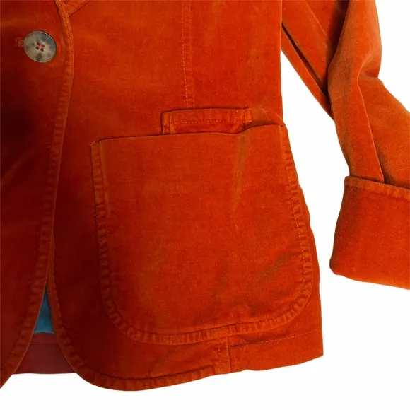 Vintage Blanckelly Burnt Orange Velvet Blazer