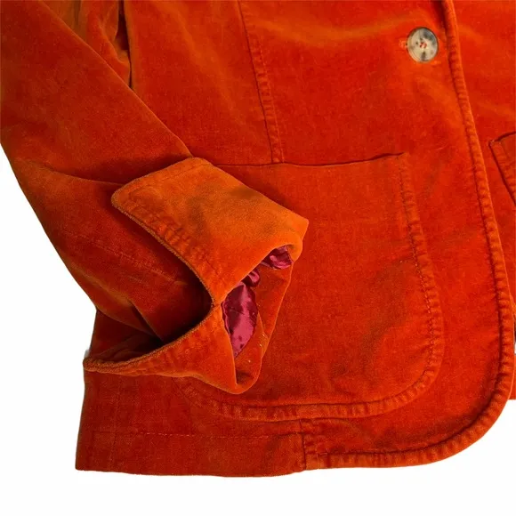 Vintage Blanckelly Burnt Orange Velvet Blazer