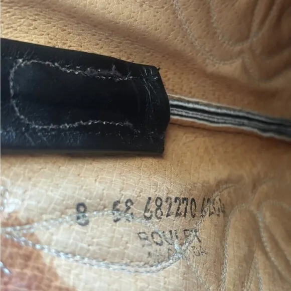 Vintage Boulet Black Leather Western Boots Size 8