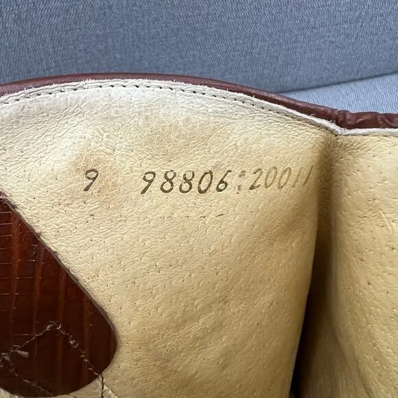 Vintage Brass Plum Western Cowboy Suede‎ &amp; Reptile Skin Boots Made In Mexico 9