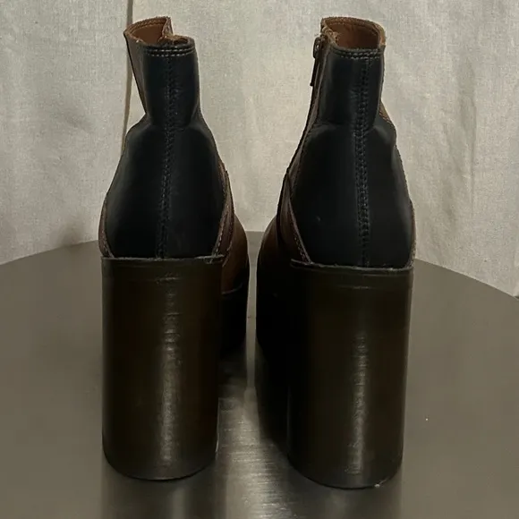 Vintage Brown Leather Ankle Boots