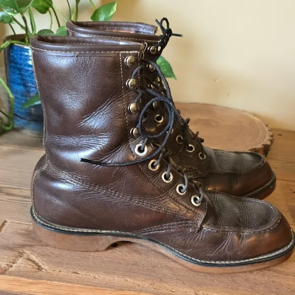 Vintage Brown Leather Hunting/ Work Boots 9W