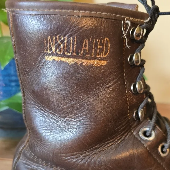 Vintage Brown Leather Hunting/ Work Boots 9W