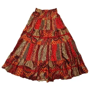 Vintage Carole Little Tiered Bohemian Maxi Skirt 6 Boho Western Cowgirl Beachy
