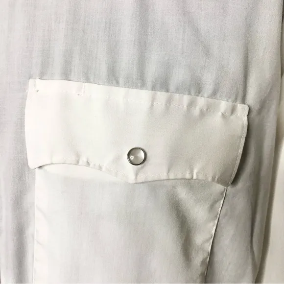 Vintage Chute #1 white western wear pearl snap shirt, very snazzy!