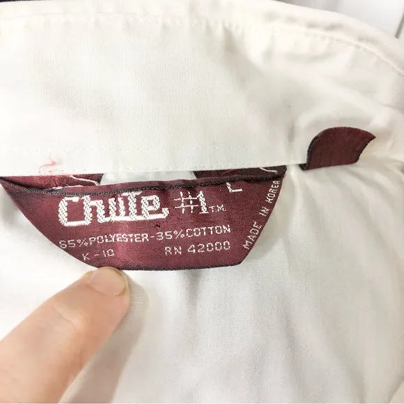Vintage Chute #1 white western wear pearl snap shirt, very snazzy!
