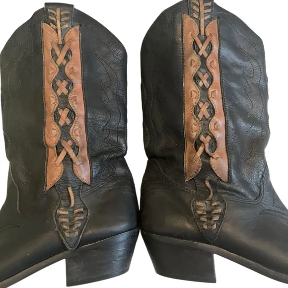 Vintage Code West Western Leather Boots, Sz 8