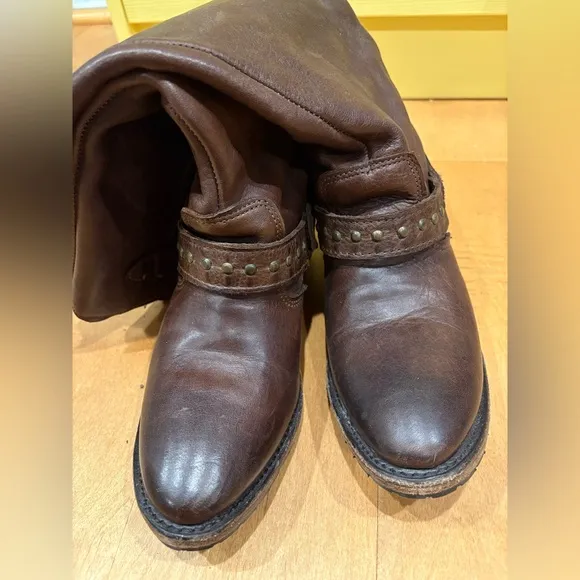 Vintage Company Holly tall riding boots brown leather western cowgirl 8