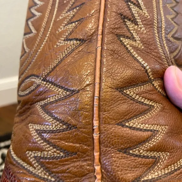 Vintage Dan Post 4213 Leather/Lizard Skin Cowboy Western Boots Womens Sz 4.5C