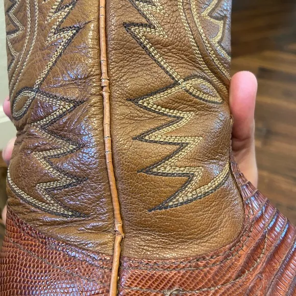 Vintage Dan Post 4213 Leather/Lizard Skin Cowboy Western Boots Womens Sz 4.5C