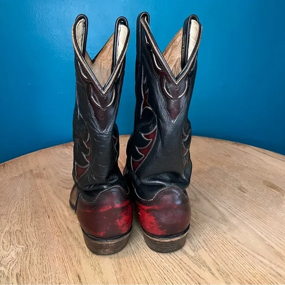 Vintage Dan Post Cherry Cola Leather El Paso Western Cowboy Boots Men’s 10EW