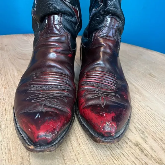 Vintage Dan Post Cherry Cola Leather El Paso Western Cowboy Boots Men’s 10EW