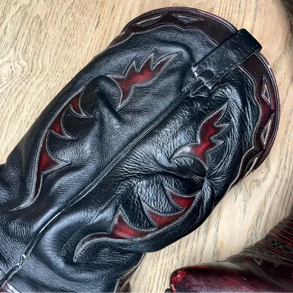 Vintage Dan Post Cherry Cola Leather El Paso Western Cowboy Boots Men’s 10EW
