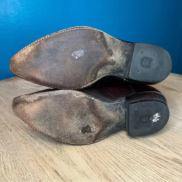 Vintage Dan Post Cherry Cola Leather El Paso Western Cowboy Boots Men’s 10EW
