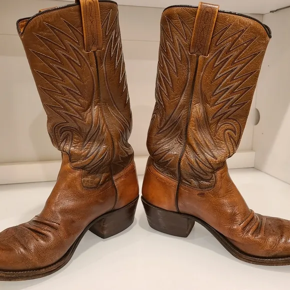 Vintage Dan Post Leather Cowboy boots made in Spain