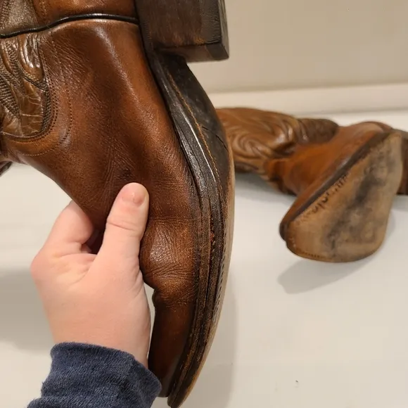 Vintage Dan Post Leather Cowboy boots made in Spain