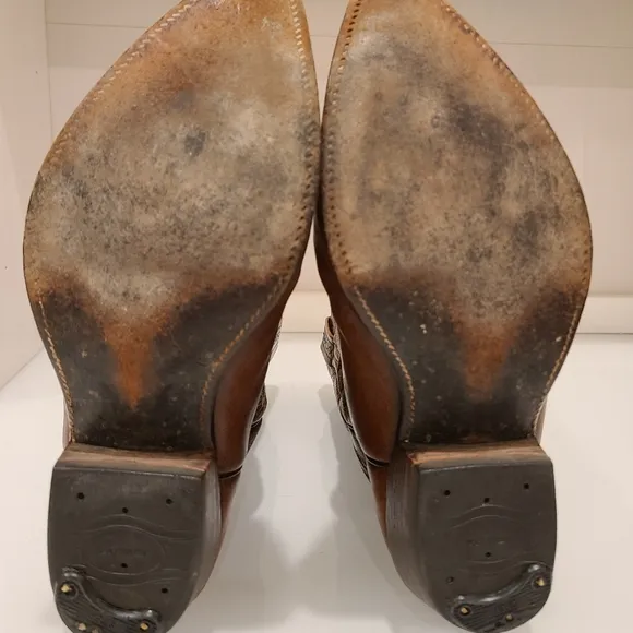 Vintage Dan Post Leather Cowboy boots made in Spain