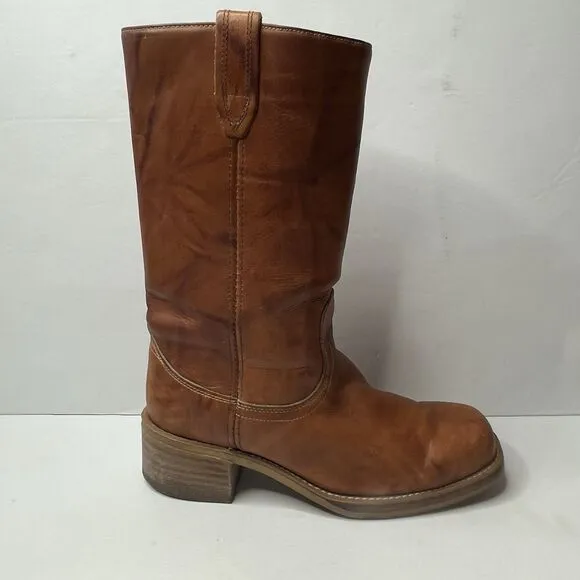 Vintage Dingo Acme Brown Leather Campus Boots Mens Size 9 D