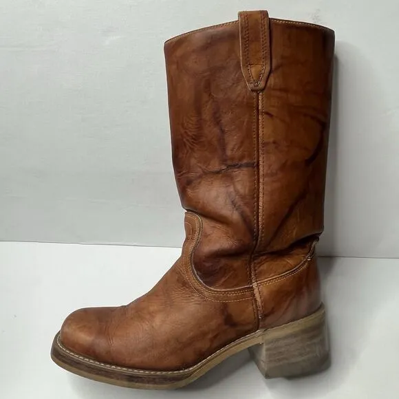 Vintage Dingo Acme Brown Leather Campus Boots Mens Size 9 D