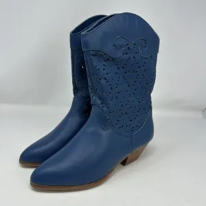 Vintage‎ Dingo Blue Cutout Cowboy Boots Women's Size 5.5 New Old Stock Booties