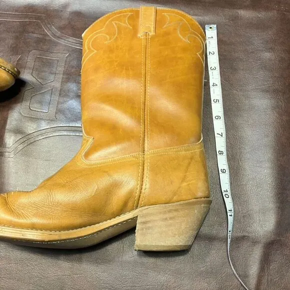 Vintage Dingo Leather Cowboy Boots Mens Size 11 Western Brown Boho