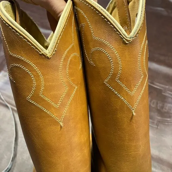 Vintage Dingo Leather Cowboy Boots Mens Size 11 Western Brown Boho