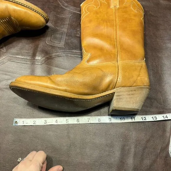 Vintage Dingo Leather Cowboy Boots Mens Size 11 Western Brown Boho