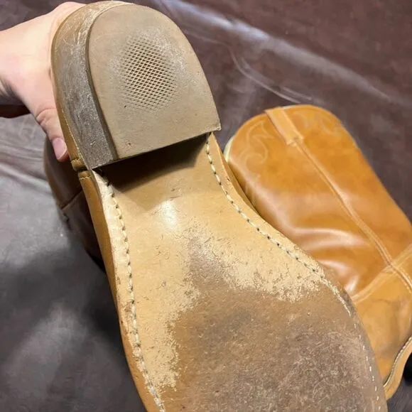 Vintage Dingo Leather Cowboy Boots Mens Size 11 Western Brown Boho