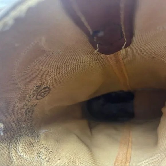 Vintage Dingo leather tan western cowboy Boots stitch accents SZ 10.5D