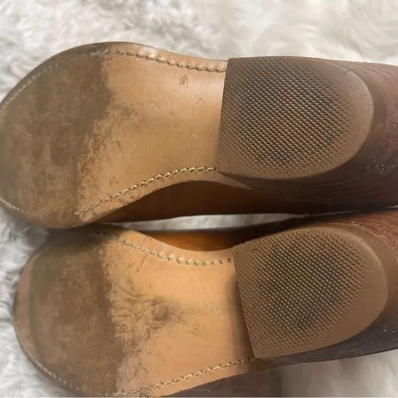 Vintage Dingo leather tan western cowboy Boots stitch accents SZ 10.5D