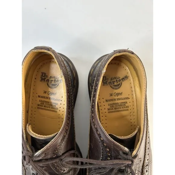 Vintage Doc Martens England Leather Wingtip Platform Oxford Shoes
