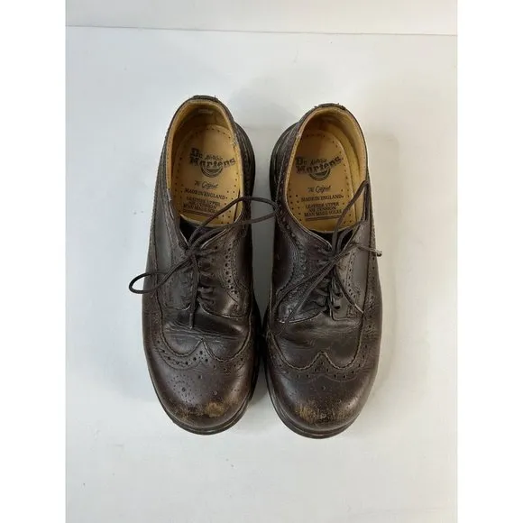 Vintage Doc Martens England Leather Wingtip Platform Oxford Shoes