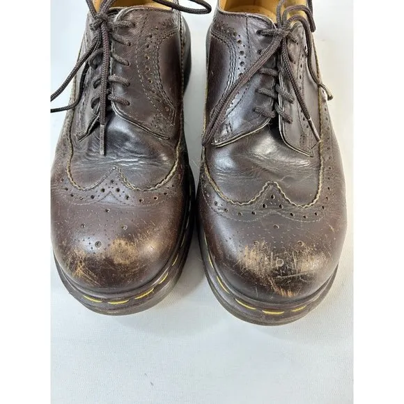 Vintage Doc Martens England Leather Wingtip Platform Oxford Shoes