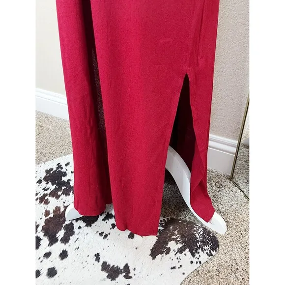 Vintage Double D Ranch Wear Red Western Maxi Sleeveless Dress Small NFR Small