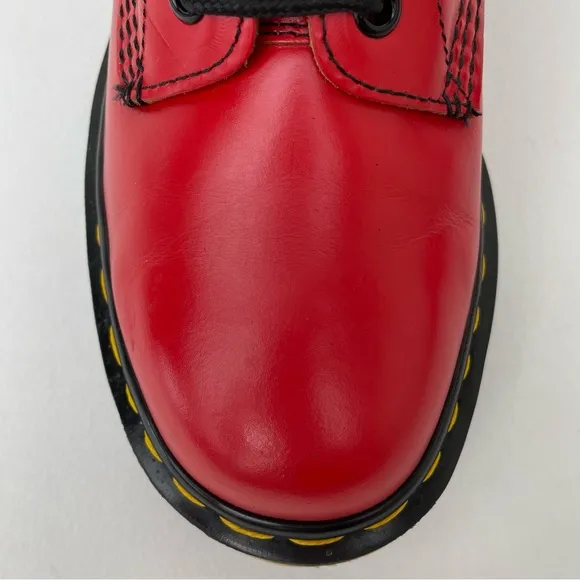 Vintage Dr. Martens 1460 Red Leather Combat Boots UK 5