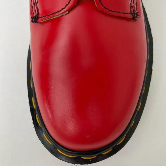 Vintage Dr. Martens 1460 Red Leather Combat Boots UK 5
