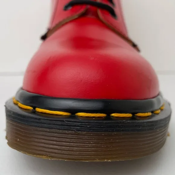 Vintage Dr. Martens 1460 Red Leather Combat Boots UK 5