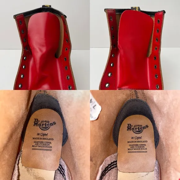 Vintage Dr. Martens 1460 Red Leather Combat Boots UK 5