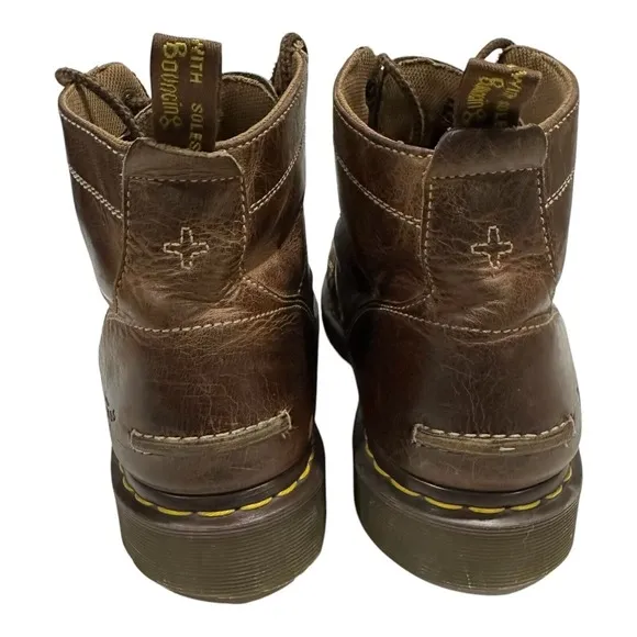 Vintage Dr Martens Chuck AW004 AirWair Brown Leather  Boots Mens Size 12 US Y2K