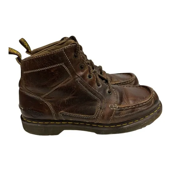 Vintage Dr Martens Chuck AW004 AirWair Brown Leather  Boots Mens Size 12 US Y2K