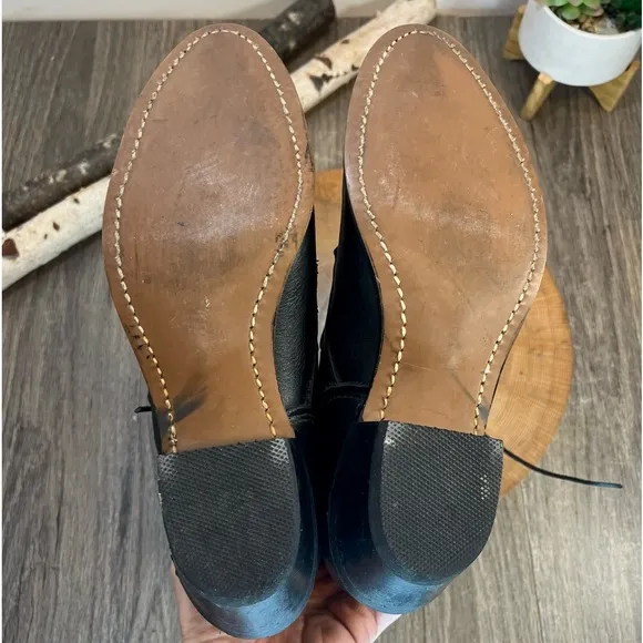 *Vintage Durango | Black Leather Kiltie Fringe Heeled Prairie Boots Size 7.5