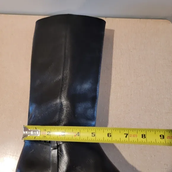 Vintage Etienne Aigner Black Leather Riding Boots Size 7.5